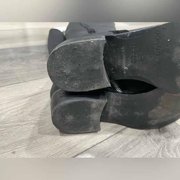 Donald J Pliner 7.5 Tall Textile Zipper OverTheKnee BLK Boots w leather soles - Picture 13 of 16